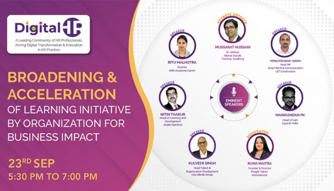 Digitalhr webinar Broadening & Acceleration of Learning Initiative by Organization for Business Impact